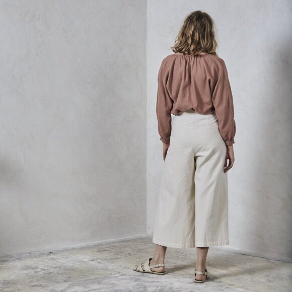 Esby Nikita Wide Leg Crop Pant in Natural Size 8 - Picture 2 of 5